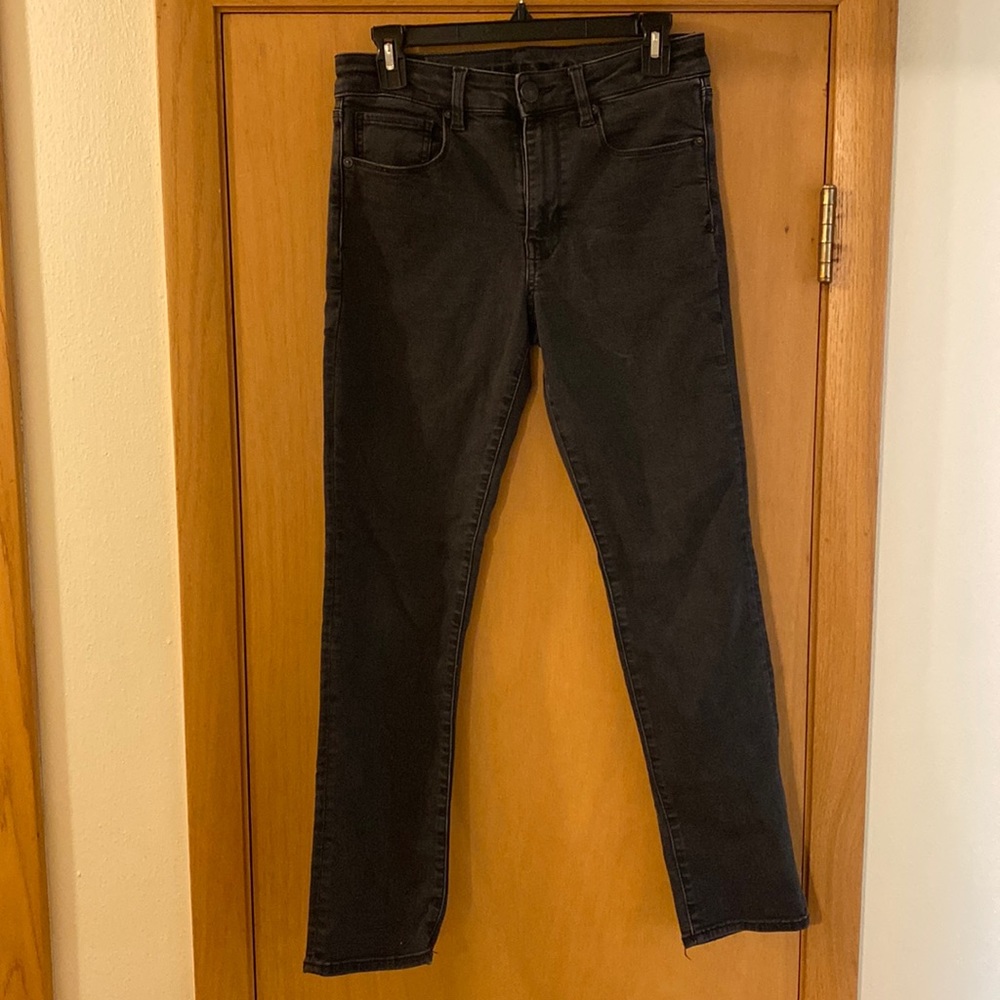 American Eagle Outfitters Hi Rise Skinny Jeans Off Black Size 6 Short